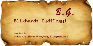 Blikhardt Gyöngyi névjegykártya