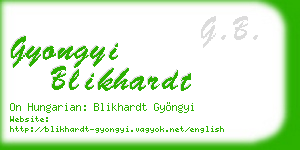 gyongyi blikhardt business card